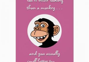 Funny Monkey Birthday Cards Happy Birthday Card Funny Monkey Card Zazzle Com