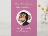 Funny Monkey Birthday Cards Happy Birthday Card Funny Monkey Card Zazzle Com