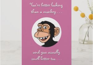 Funny Monkey Birthday Cards Happy Birthday Card Funny Monkey Card Zazzle Com