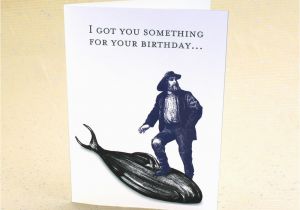 Funny Nautical Birthday Cards Concertina Press Fisherman and Whale Birthday Card
