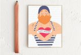 Funny Nautical Birthday Cards Happy Birthday Card Sailor Card Funny by Nicolemariepaperie