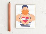 Funny Nautical Birthday Cards Happy Birthday Card Sailor Card Funny by Nicolemariepaperie