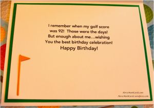 Funny Notes for Birthday Cards Birthday Card for A Golfer