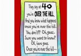 Funny Over the Hill Birthday Cards 40th Over the Hill Funny Birthday Greeting Card Zazzle
