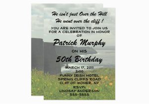 Funny Over the Hill Birthday Cards Funny Irish Humor Over the Hill Birthday Party Card Zazzle