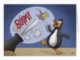 Funny Penguin Birthday Cards Funny Birthday Cards Penguin Cake Cannon Greeting Card