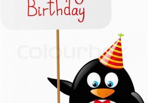 Funny Penguin Birthday Cards Funny Penguin with Birthday Card Stock Vector Colourbox
