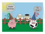 Funny Pig Birthday Cards Funny Birthday Card Animals Rudy Pig Moody Cow Zazzle