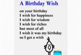 Funny Poems for Birthday Cards A Birthday Wish A Funny Birthday Poem Card Zazzle