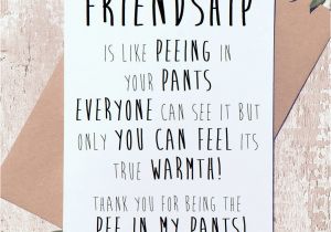Funny Quotes for Birthday Cards for Friends Friendship is Like Peeing In Your Pants Funny Greeting Card