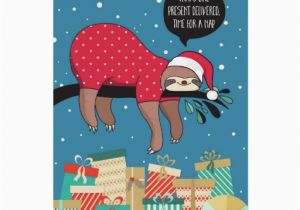 Funny Sloth Birthday Card Funny Christmas Card the Sloth Santa Zazzle