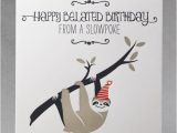 Funny Sloth Birthday Card Letterpress Birthday Card Slowpoke Sloth Birthday Cards