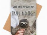 Funny Sloth Birthday Card Sloth Only Presents now Funny Happy Birthday Card by Memeskins