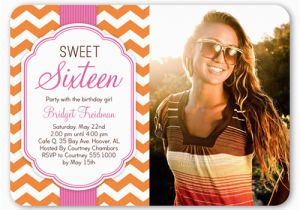 Funny Sweet 16 Birthday Cards Fun Chevron Sixteen 5×7 Invitation Card Sweet 16