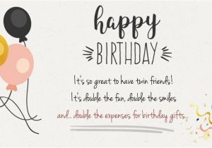 Funny Twin Birthday Cards Happy Birthday to You and to You Birthday Wishes for Twins