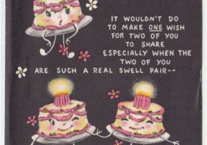 Funny Twin Birthday Cards Vintage Greeting Card Happy Birthday Twins Cute
