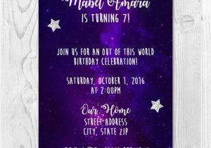 Galaxy Birthday Party Invitations Galaxy Birthday Party Printable Invitation 4×6 or 5×7