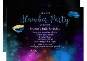 Galaxy Birthday Party Invitations Galaxy Space Slumber Party Birthday Invitations Zazzle Com