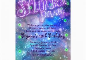 Galaxy Birthday Party Invitations Slumber Party Space Galaxy Birthday Invitations Zazzle Com