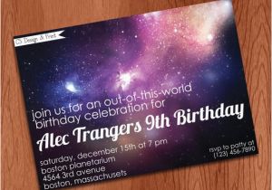 Galaxy Birthday Party Invitations Space Birthday Party Invitation Stargazing Party Invitation