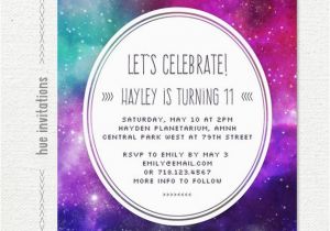 Galaxy Birthday Party Invitations Tween Birthday Party Invitation Nebula Galaxy Girls 11th