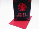Game Of Thrones Happy Birthday Card Game Of Thrones Inspired Birthday Card with House Targaryen