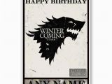 Game Of Thrones Happy Birthday Card Personalised Game Of Thrones Birthday Card House Of Stark