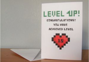 Gamer Birthday Cards Level Up Birthday Card Level Up Gaming Card by