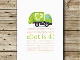 Garbage Truck Birthday Invitations Garbage Truck Birthday Invitation Garbage by