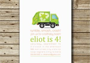 Garbage Truck Birthday Invitations Garbage Truck Birthday Invitation Garbage by