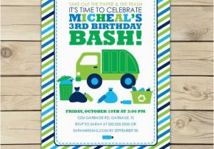 Garbage Truck Birthday Invitations Garbage Truck Birthday Invitation Printable Boy Birthday