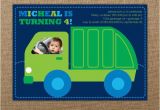 Garbage Truck Birthday Invitations Garbage Truck Birthday Invitation Printable Boy Birthday