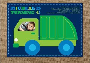 Garbage Truck Birthday Invitations Garbage Truck Birthday Invitation Printable Boy Birthday