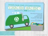 Garbage Truck Birthday Invitations Garbage Truck Birthday Invitation Printable by Sweet Bee