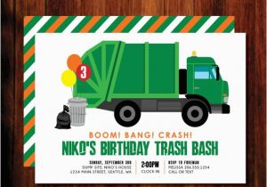 Garbage Truck Birthday Invitations Garbage Truck Birthday Invitations Garbage Trash Bash