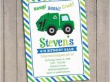 Garbage Truck Birthday Invitations Garbage Truck Invitation Garbage Truck Invitation Garbage