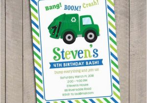 Garbage Truck Birthday Invitations Garbage Truck Invitation Garbage Truck Invitation Garbage