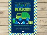 Garbage Truck Birthday Invitations Garbage Truck Invitation Printable Boy Birthday