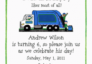 Garbage Truck Birthday Invitations Garbage Truck Party Invitation by Amy Adele