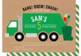 Garbage Truck Birthday Invitations Trash Truck Birthday Party Crazy Wonderful