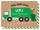 Garbage Truck Birthday Invitations Trash Truck Birthday Party Crazy Wonderful