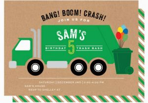Garbage Truck Birthday Invitations Trash Truck Birthday Party Crazy Wonderful