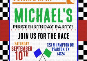 Gay 40th Birthday Ideas Race Car Birthday Invitation Little Boy 1st Birthday