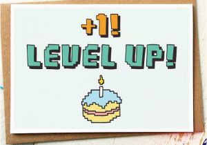 Geek Birthday Gifts for Him Funny Birthday Card Level Up Gamer Birthday Card