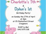 George Pig Birthday Invitations Childrens Birthday Invitations Peppa George Pig