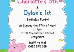 George Pig Birthday Invitations Childrens Birthday Invitations Peppa George Pig
