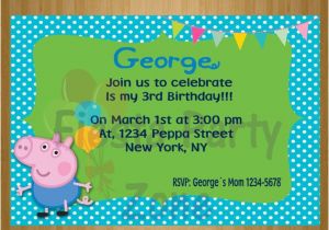 George Pig Birthday Invitations Items Similar to George the Pig George the Pig