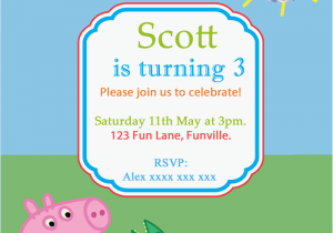 George Pig Birthday Invitations Peppa Pig George Friends Digital Party Invitation