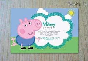 George Pig Birthday Invitations Peppa Pig George Pig Birthday Invitation Custom Personalised