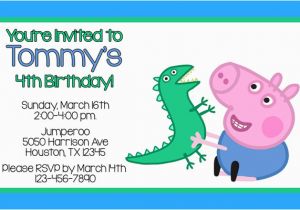 George Pig Birthday Invitations Peppa Pig Invitations George Pig